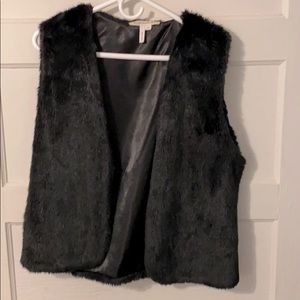 BCBG Black Faux Fur Vest